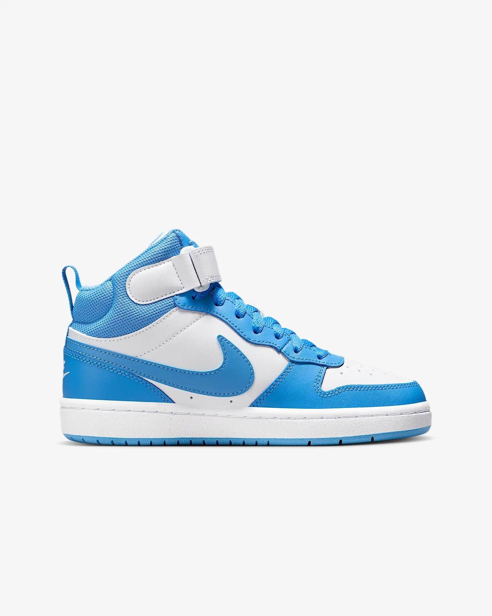 Scarpe ragazzo nike court borough mid 2 (gs) - blu/bianco 3/6