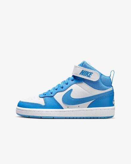 Scarpe ragazzo nike court borough mid 2 (gs) - blu/bianco