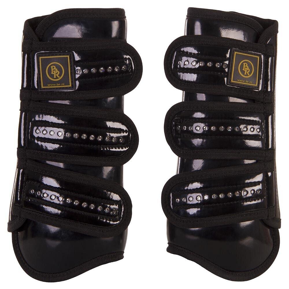 Guêtres pour cheval cuir verni avec strass BR Equitation Pro Max 2/3
