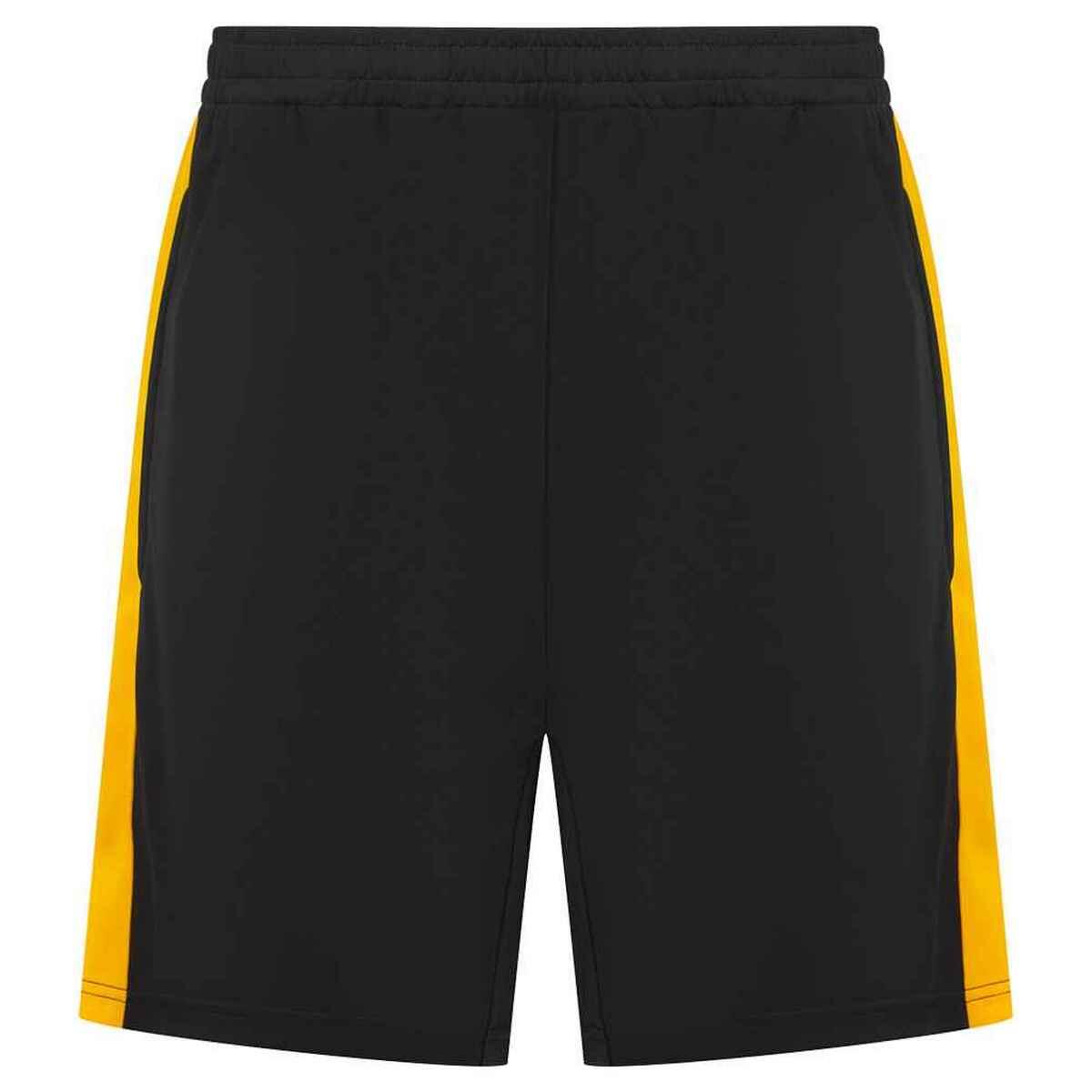 FINDEN & HALES Childrens/Kids Knitted Sweat Shorts (Black/Gold)
