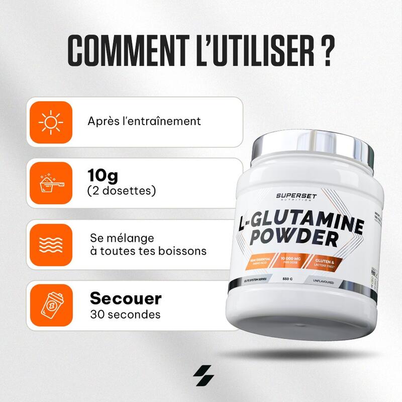Glutamine | L-glutamine Powder (550g) | Neutre