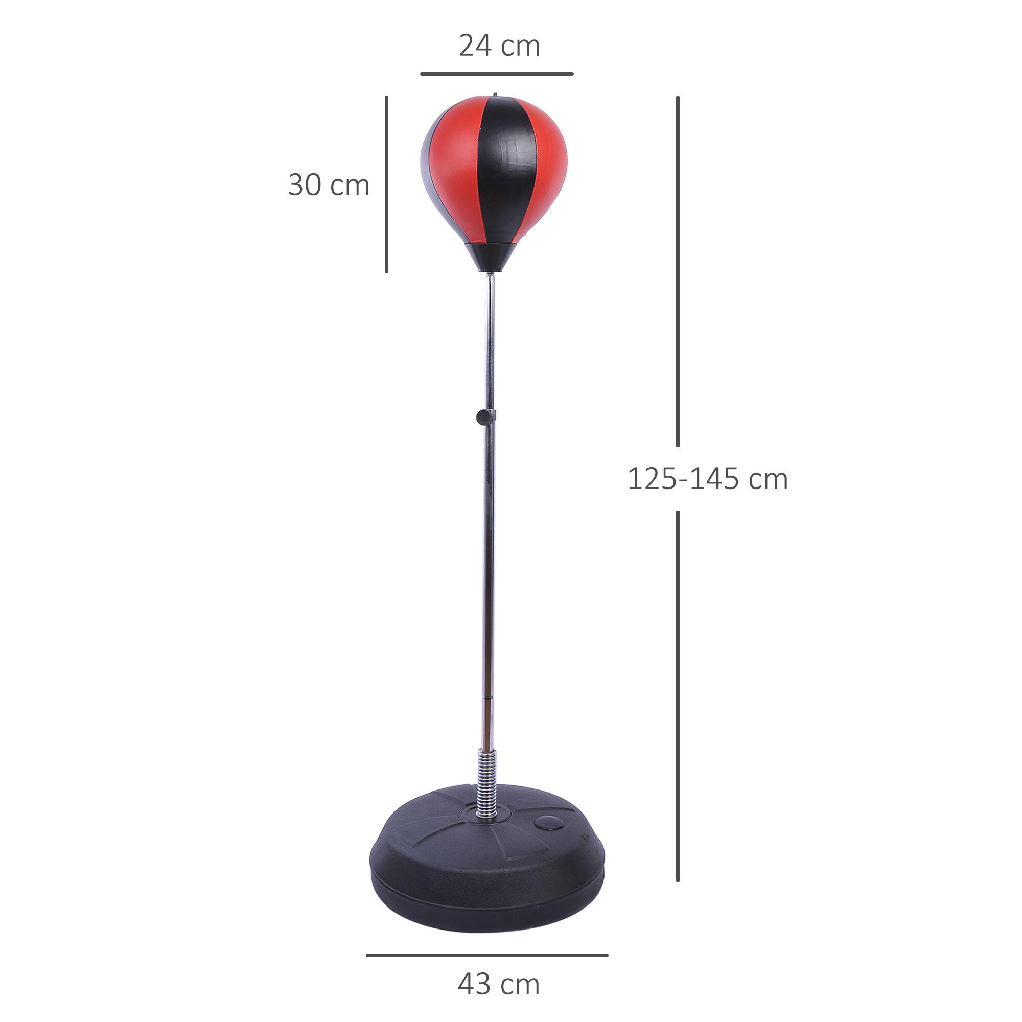 HOMCOM Set Punching Ball per Ragazzi con Guantoni e Altezza Regolabile 125-145cm 3/7