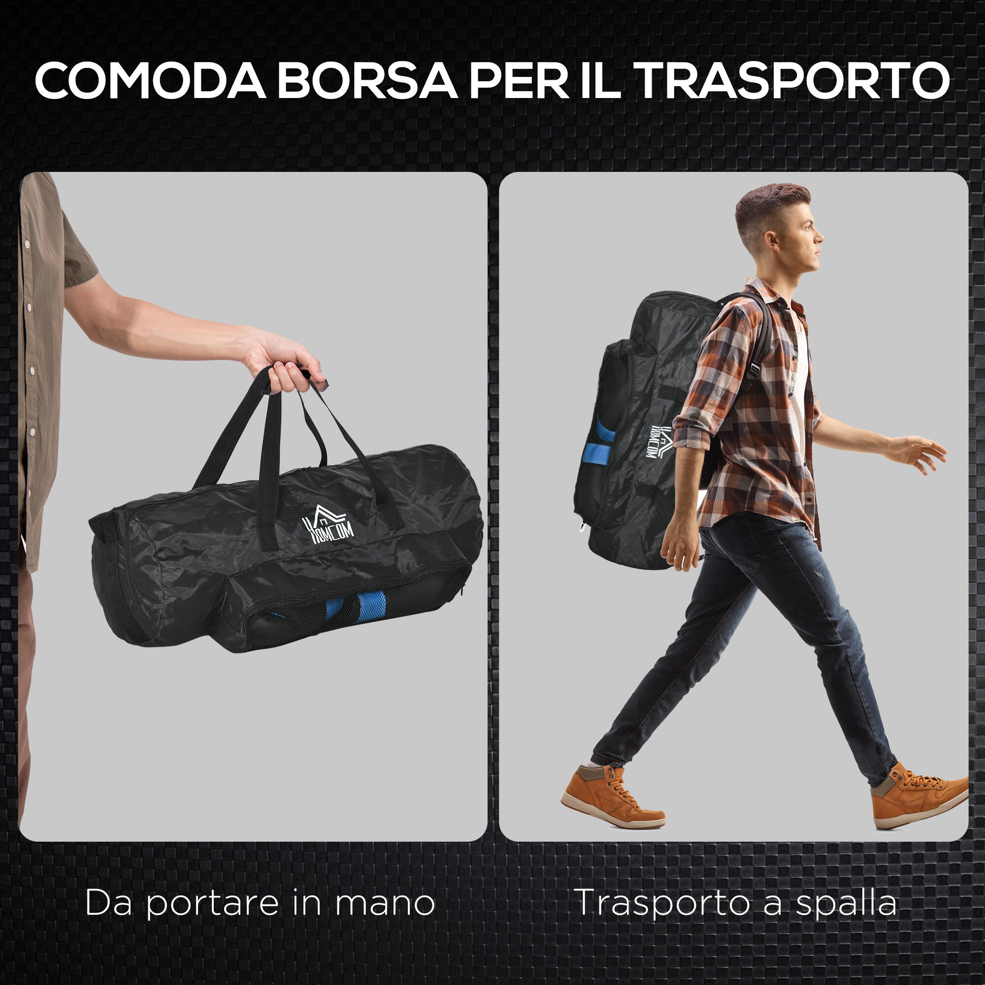 HOMCOM Set Sacco Boxe da Appendere con Guanti e Borsa di Trasporto, Blu 5/7
