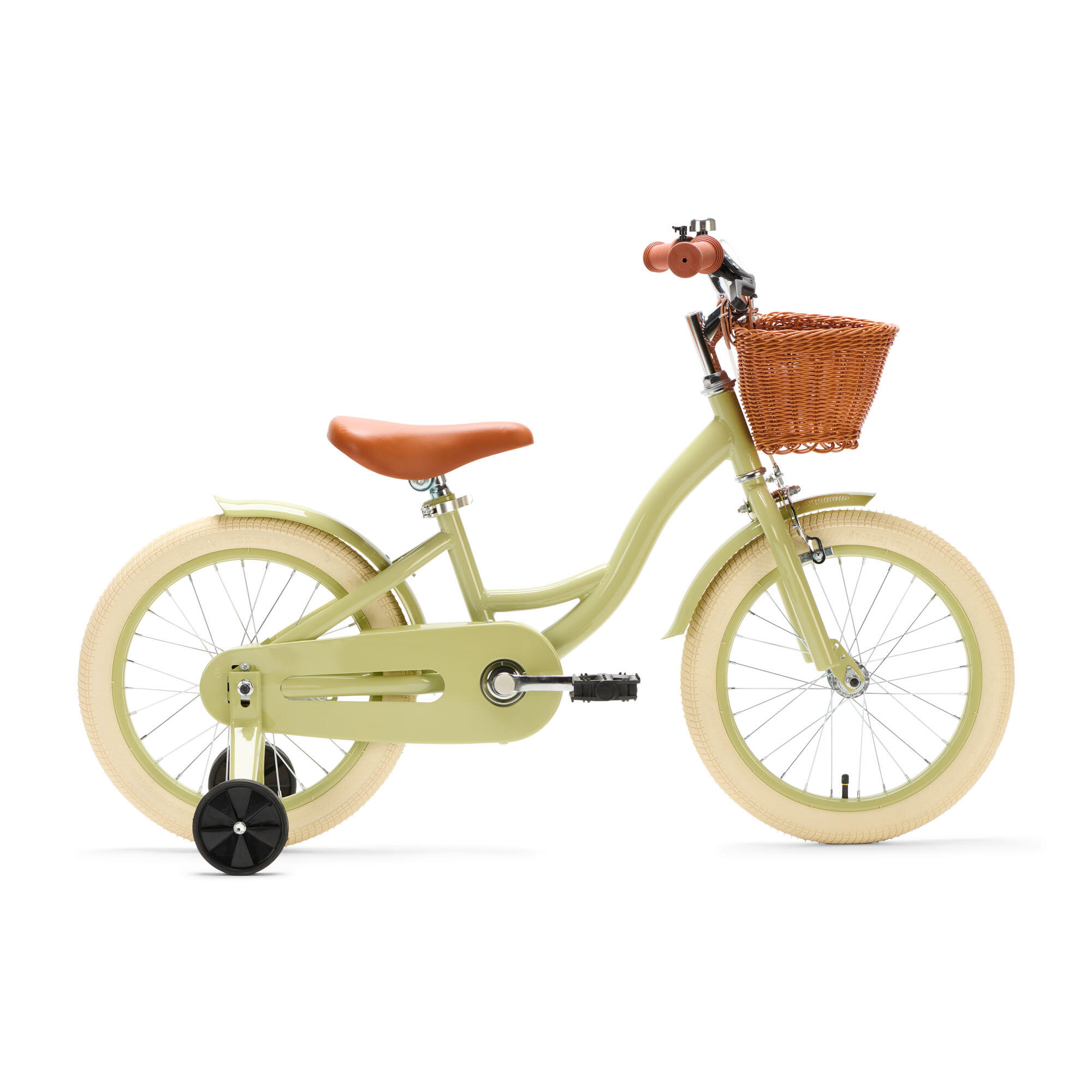 GENERATION Generation Blanco 16 Inch Olijfgroen – Kinderfiets met mandje