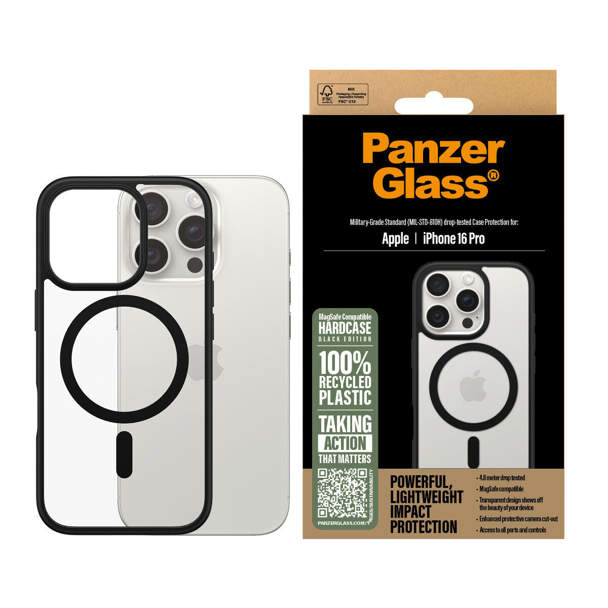 Protetor de ecrã para o telemóvel PanzerGlass iPhone 16 Pro Transparente