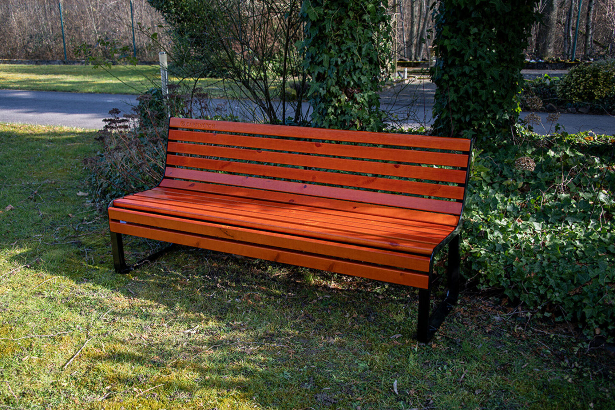 Premium-Tennisbank aus Holz mit Rückenlehne - 180 cm 4/7