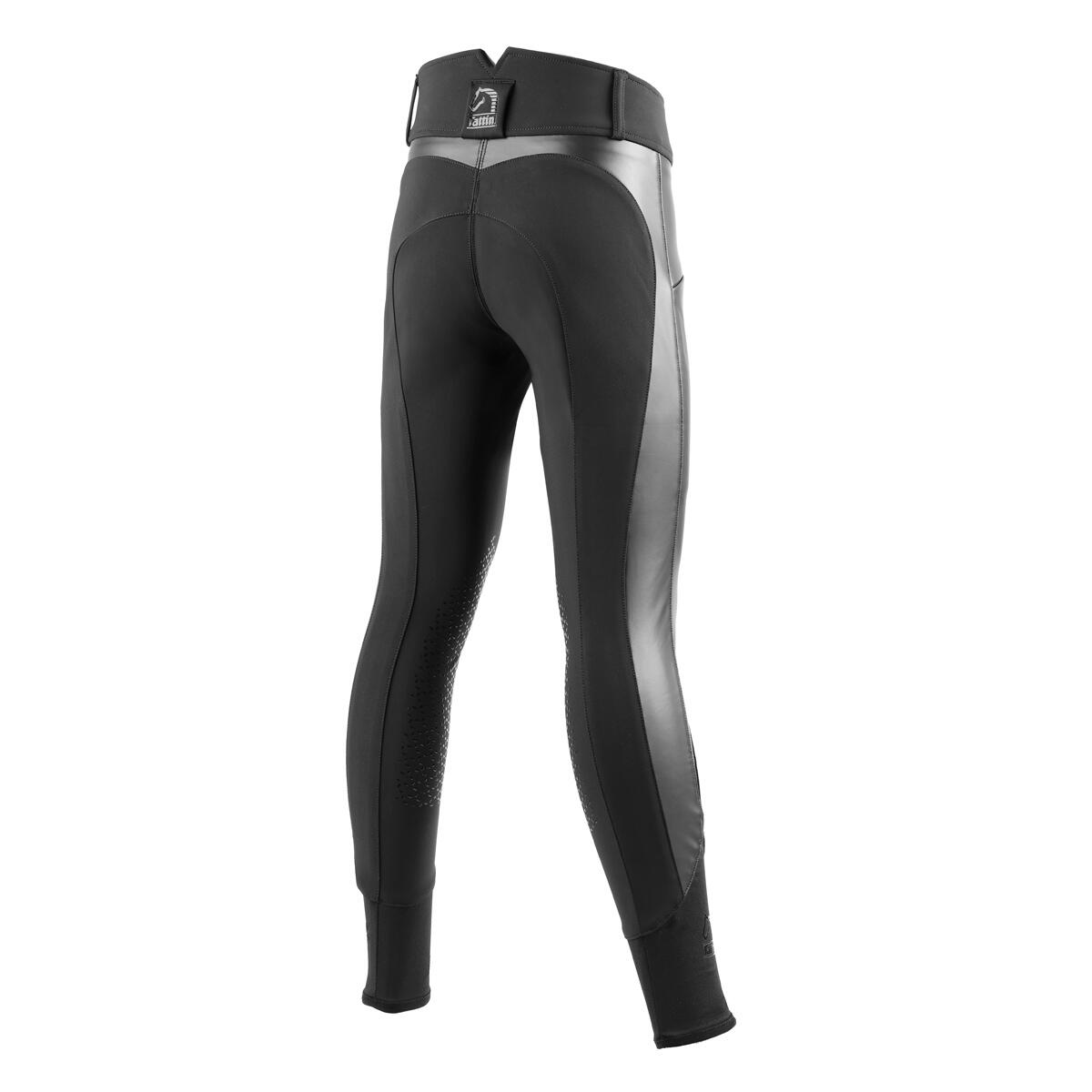 Leggings equitazione mid grip eco pelle ragazza Tattini 3/3