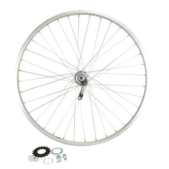 Ruota posteriore per bicicletta con dado. asse pieno cerchio in alluminio Velox