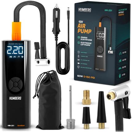 Pompka elektryczna rowerowa 12V sprężarka do opon Humberg HM-251