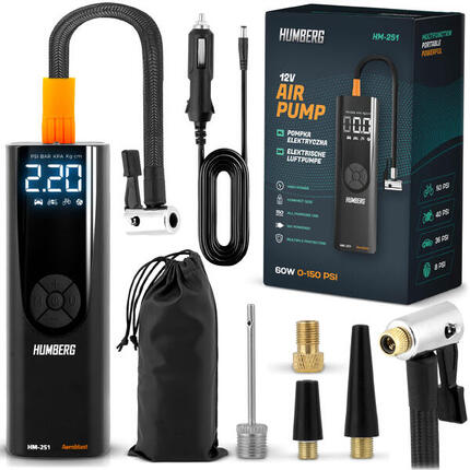 Pompka elektryczna rowerowa 12V sprężarka do opon Humberg HM-251