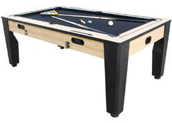 Table multi jeux 7FT industrielle convertible billard hockey bois clair