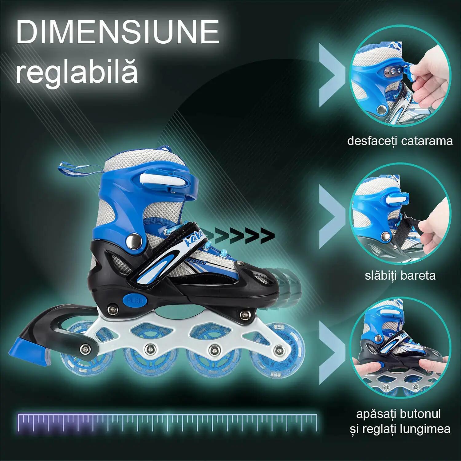 Role reglabile Junior, marimea S (31-34), blue 2/6