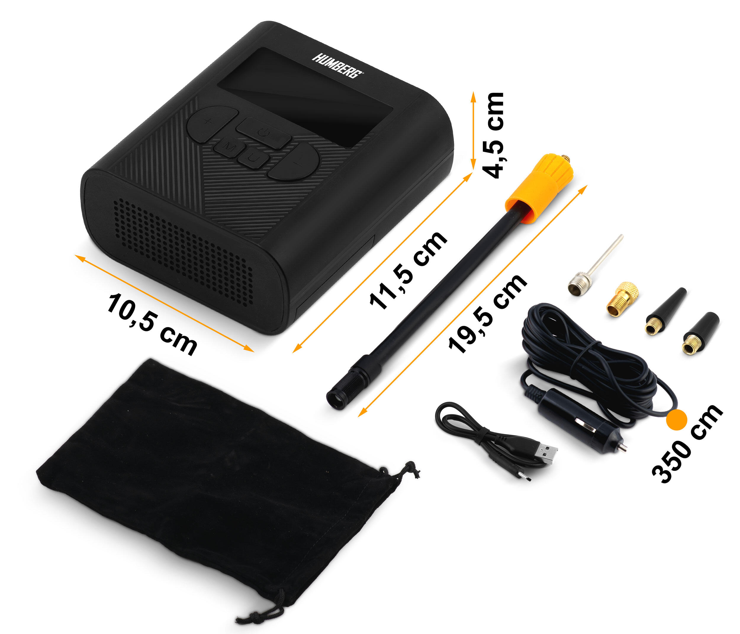 Pompka elektryczna bezprzewodowa mini kompresor 12V Humberg HM-252 7/7