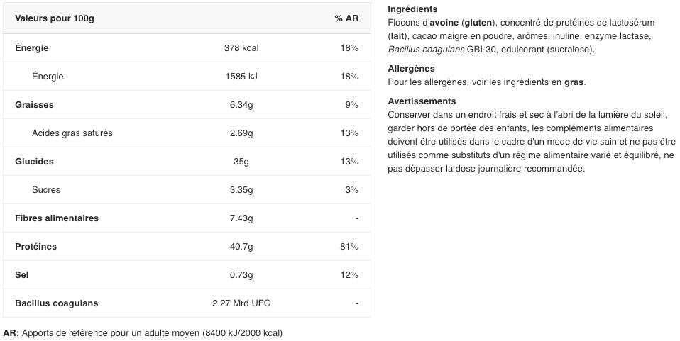 Lean gainer - Lean Gainer Whey & Avoine - Chocolate 1000g 2/2
