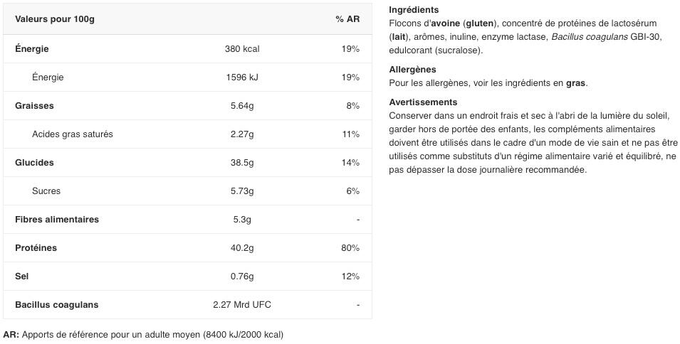 Lean gainer - Lean Gainer Whey & Avoine - Vanille 1000g 2/2