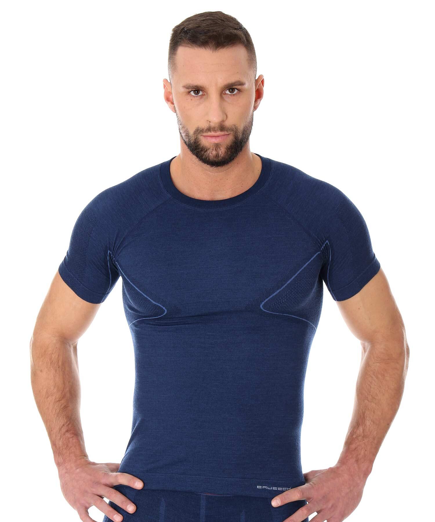 BRUBECK Hemd Brubeck Active Wool Ss11710-Navy Blue
