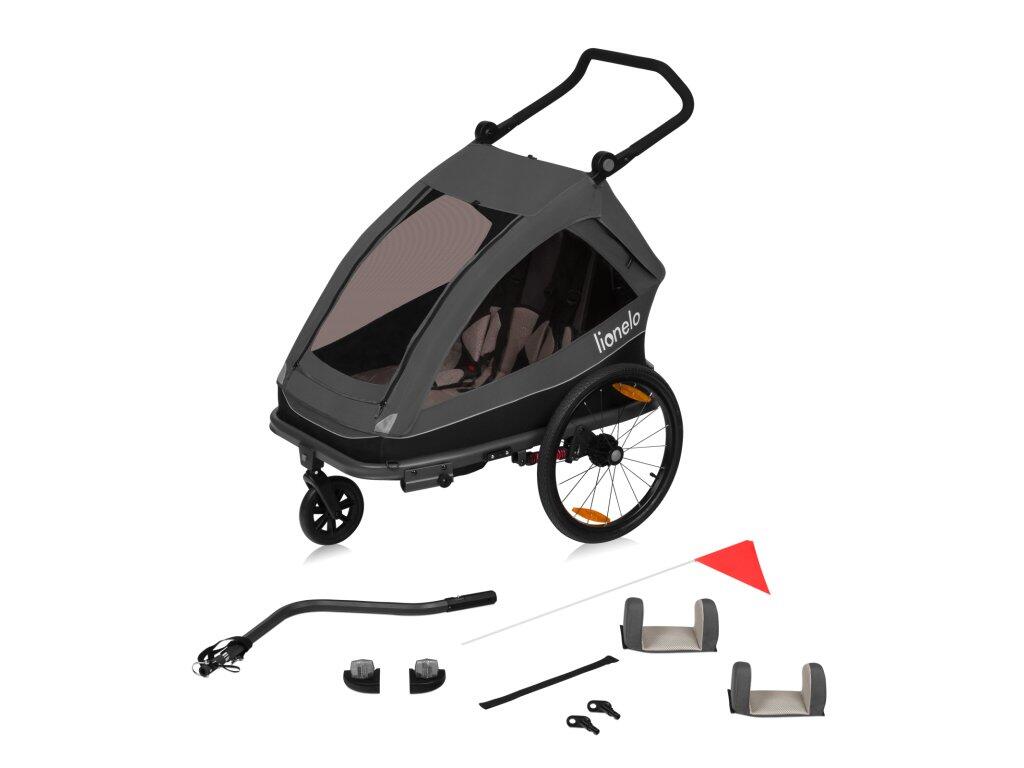 Lionelo Cama remolque bici carrito 2 en 1 suspensión SIQ 2 niños 2/9