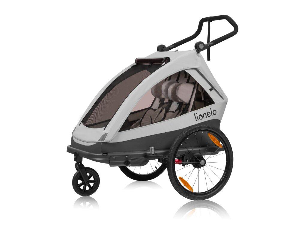 LIONELO Fahrradanhänger Cama Grey Stone
