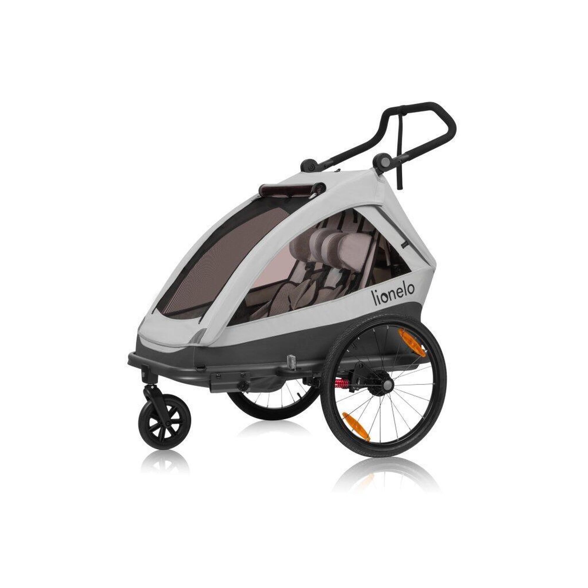 Lionelo - Remorque À Vélo Cama Grey Stone - Remorque À Vélo - Gris|noir - Taille Unique - Decathlon