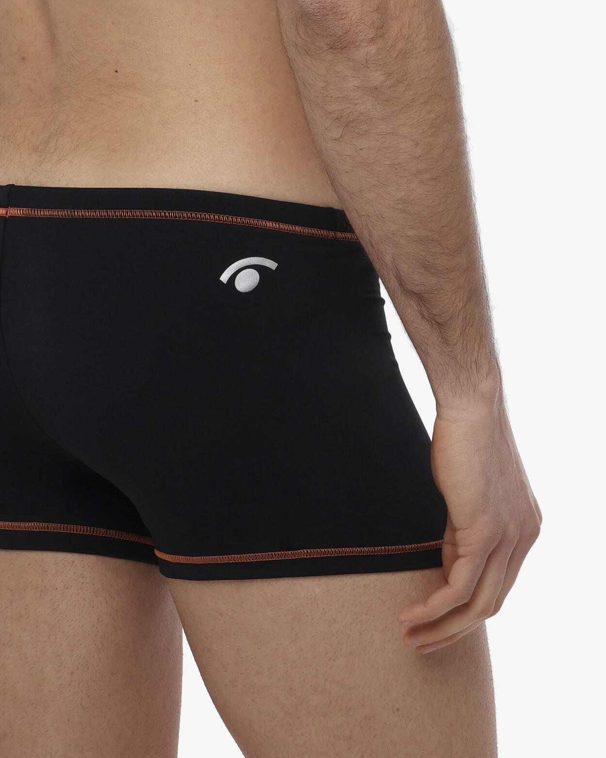 Maillot de baño sintético negro y naranja para hombre 4/5
