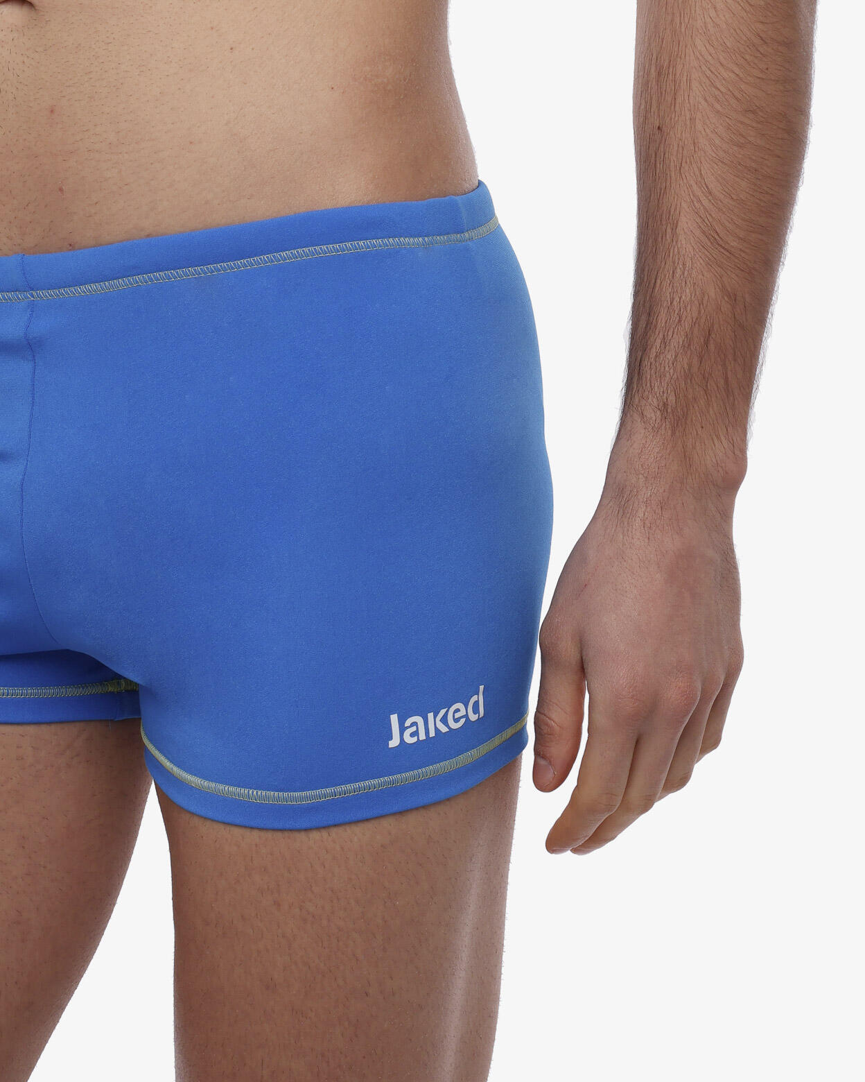Königsblauer und gelber Herren-Badeanzug aus synthetischem Material zum Schwimme 3/5