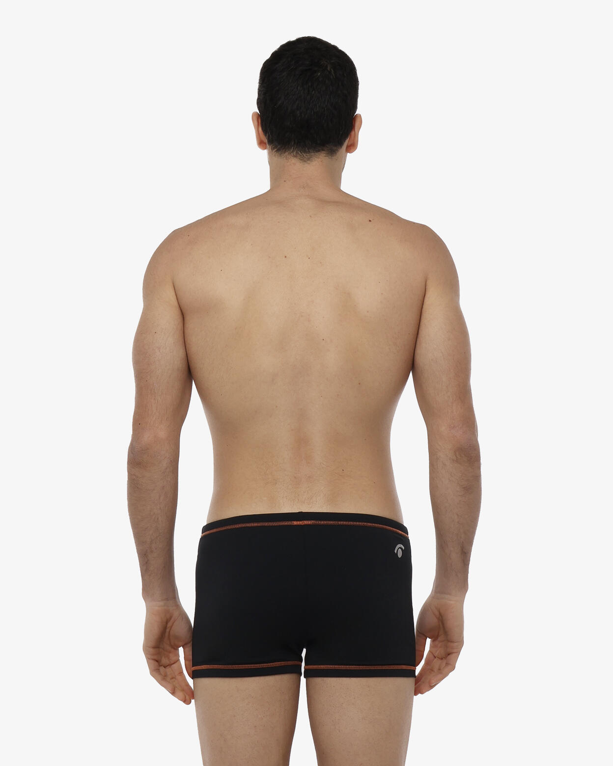 Maillot de baño sintético negro y naranja para hombre 2/5
