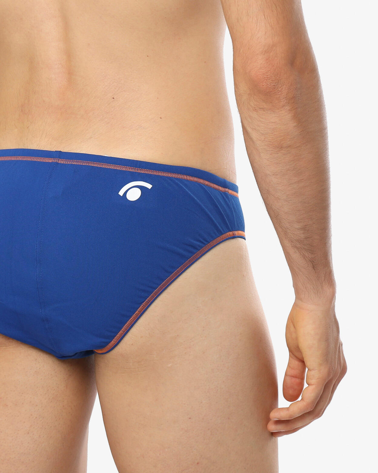 Maillot de bain synthétique bleu fluo et orange pour homme 4/5