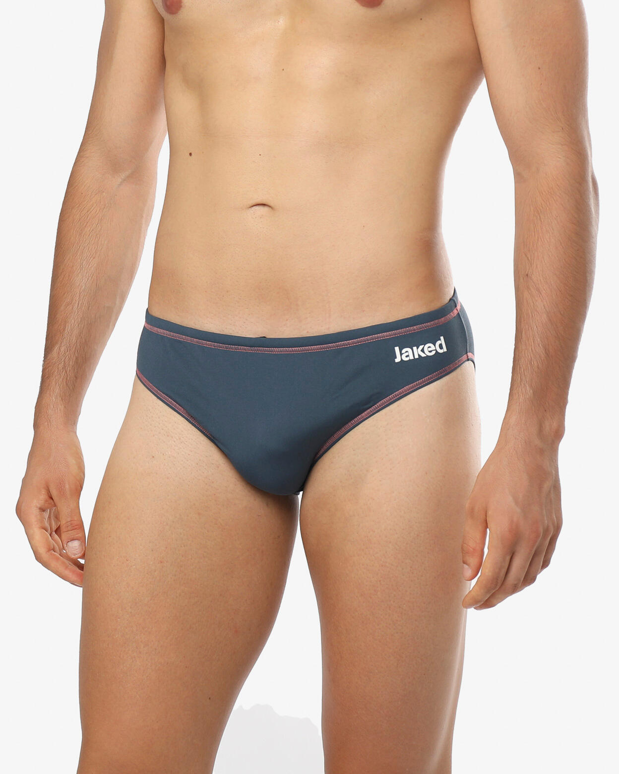 Maillot de bain synthétique gris foncé et rose pour homme 3/5