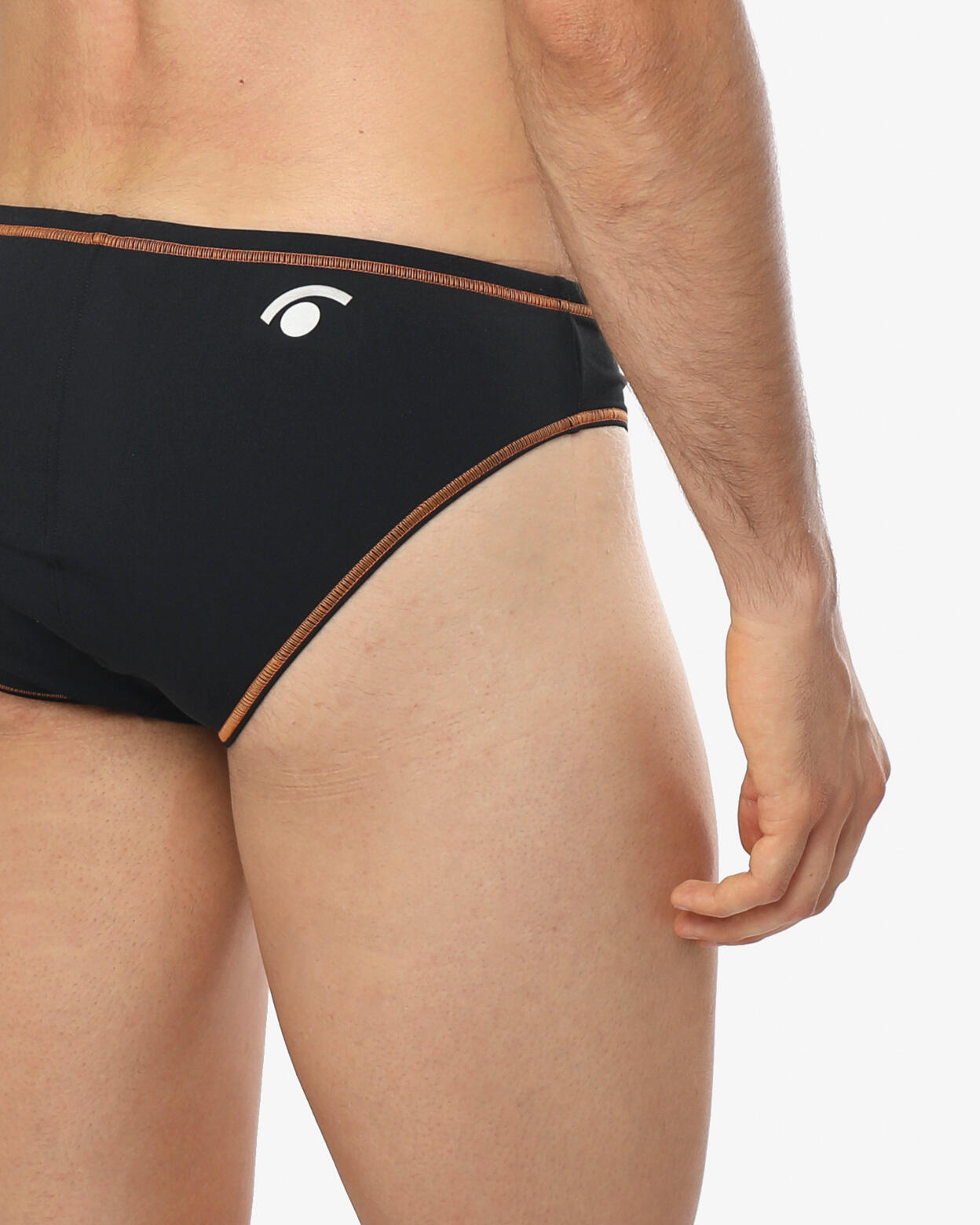 Maillot de bain synthétique noir et orange pour homme 4/5