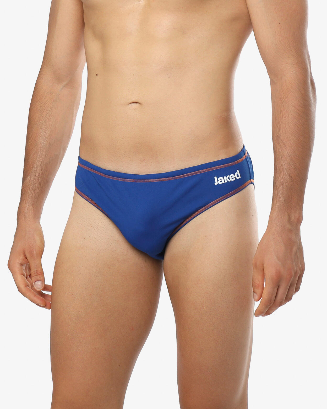 Maillot de bain synthétique bleu fluo et orange pour homme 3/5