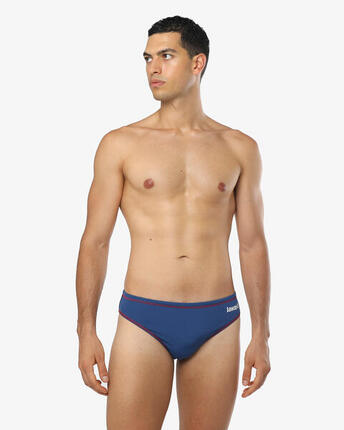 Maillot de bain synthétique rouge et bleu pour homme