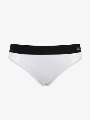 Witte zwembroek voor dames van synthetisch materiaal om te zwemmen