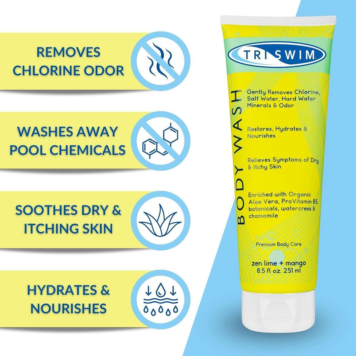 Gel douche antichlore SBR Triswim - Citron vert et mangue 2/2