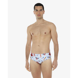 Slip de bain synthétique blanc pour homme
