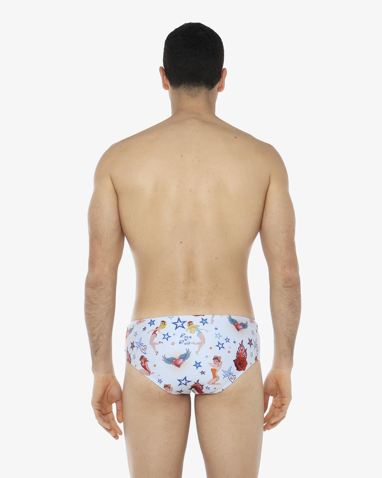 Bañador tipo slip sintético blanco para hombre 2/4