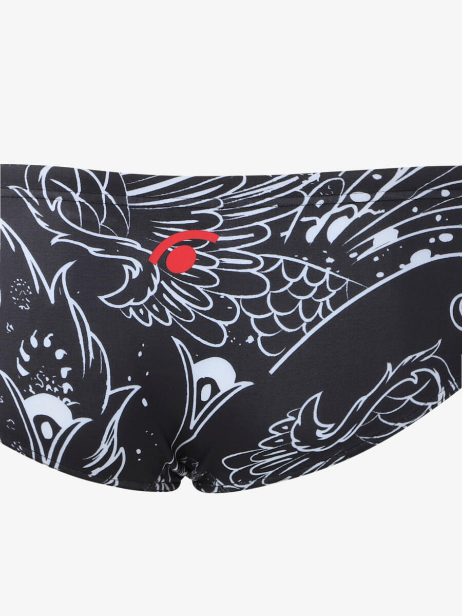 Maillot de baño sintético negro para hombre 3/4