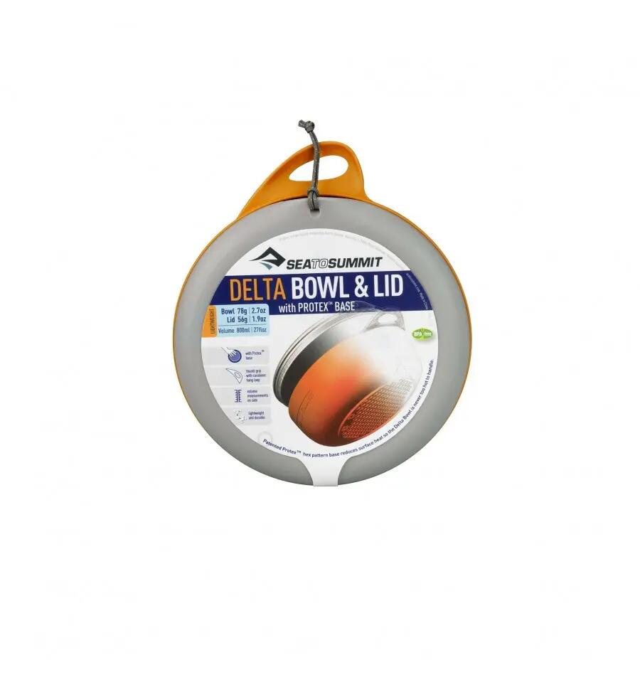 Bol camping Sea To Summit Delta bowl cu capac, volum 750 ml, portocaliu 4/4