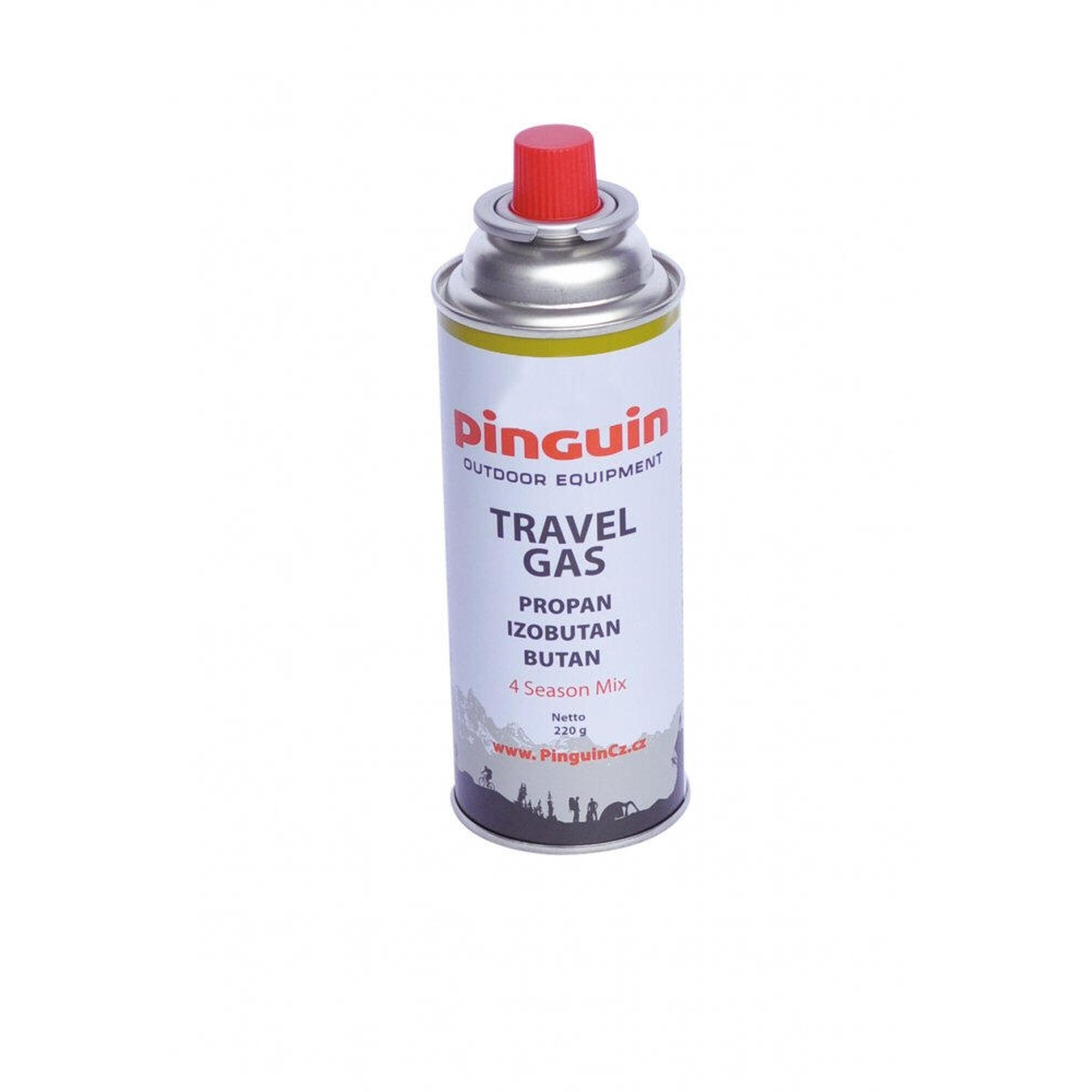 Cartus gaz cu valva Pinguin Travel Gas 220g, fara filet, 4 sezoane