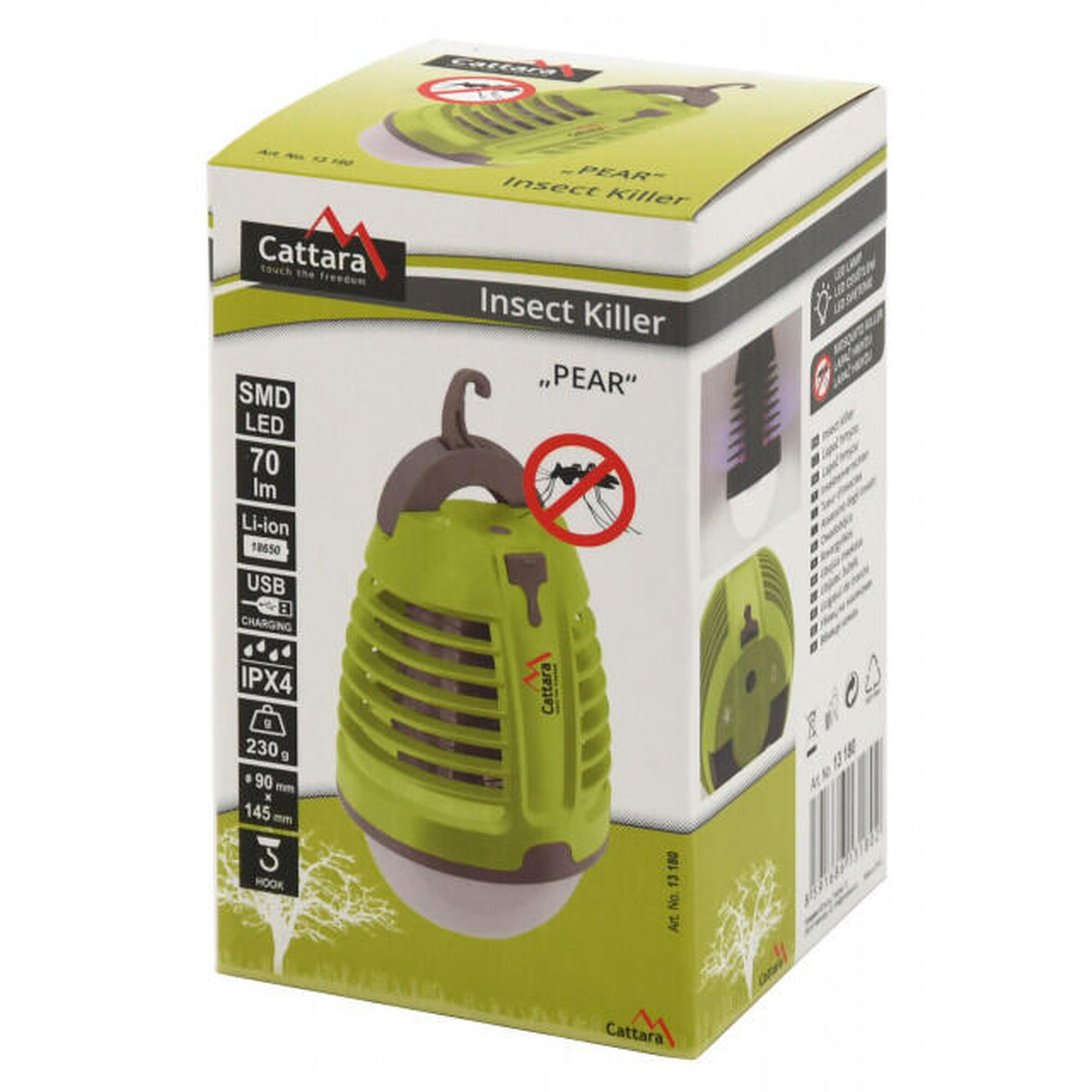 Lampa LED reincarcabila cu aparat anti-insecte cu UV Cattara Pear
