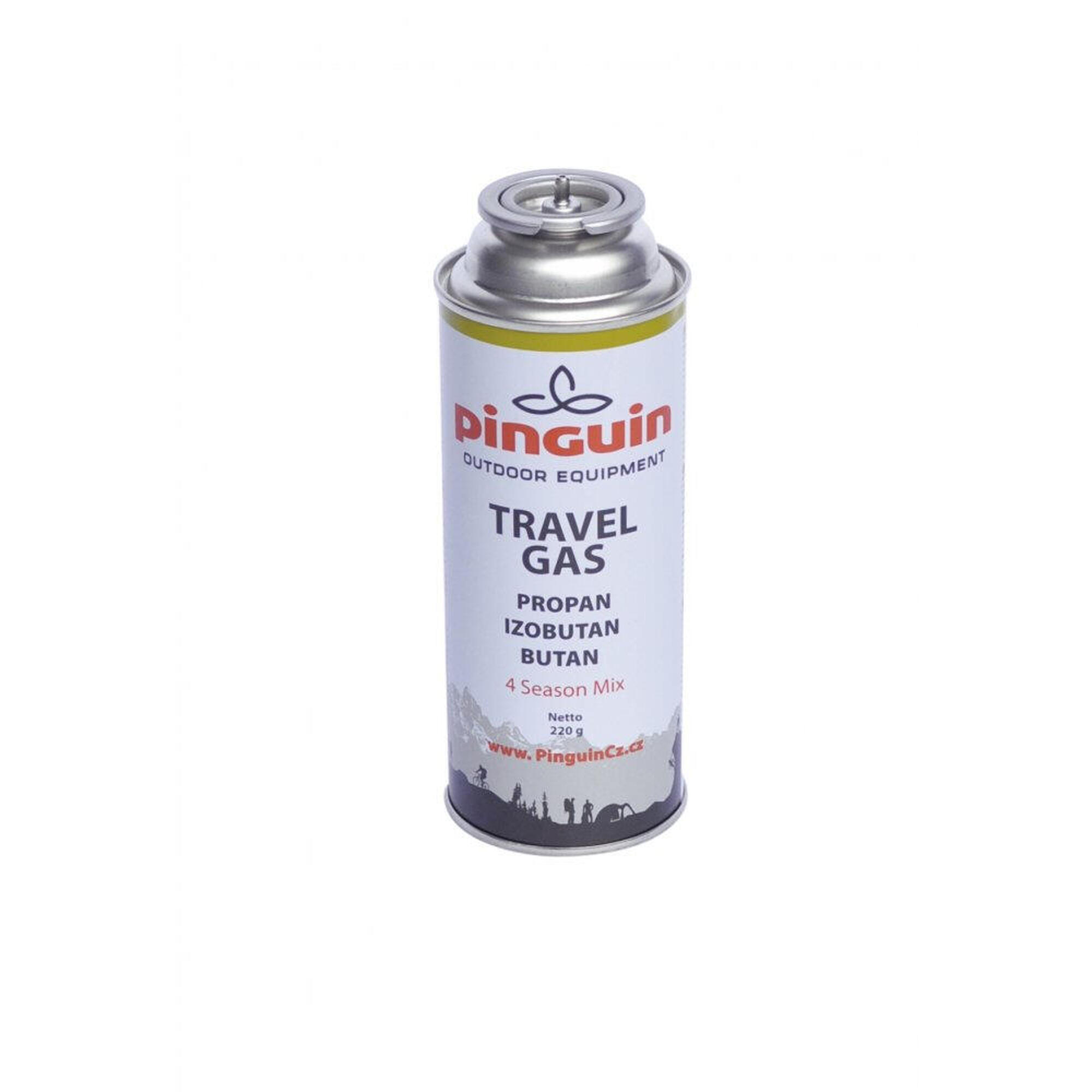 Cartus gaz cu valva Pinguin Travel Gas 220g, fara filet, 4 sezoane