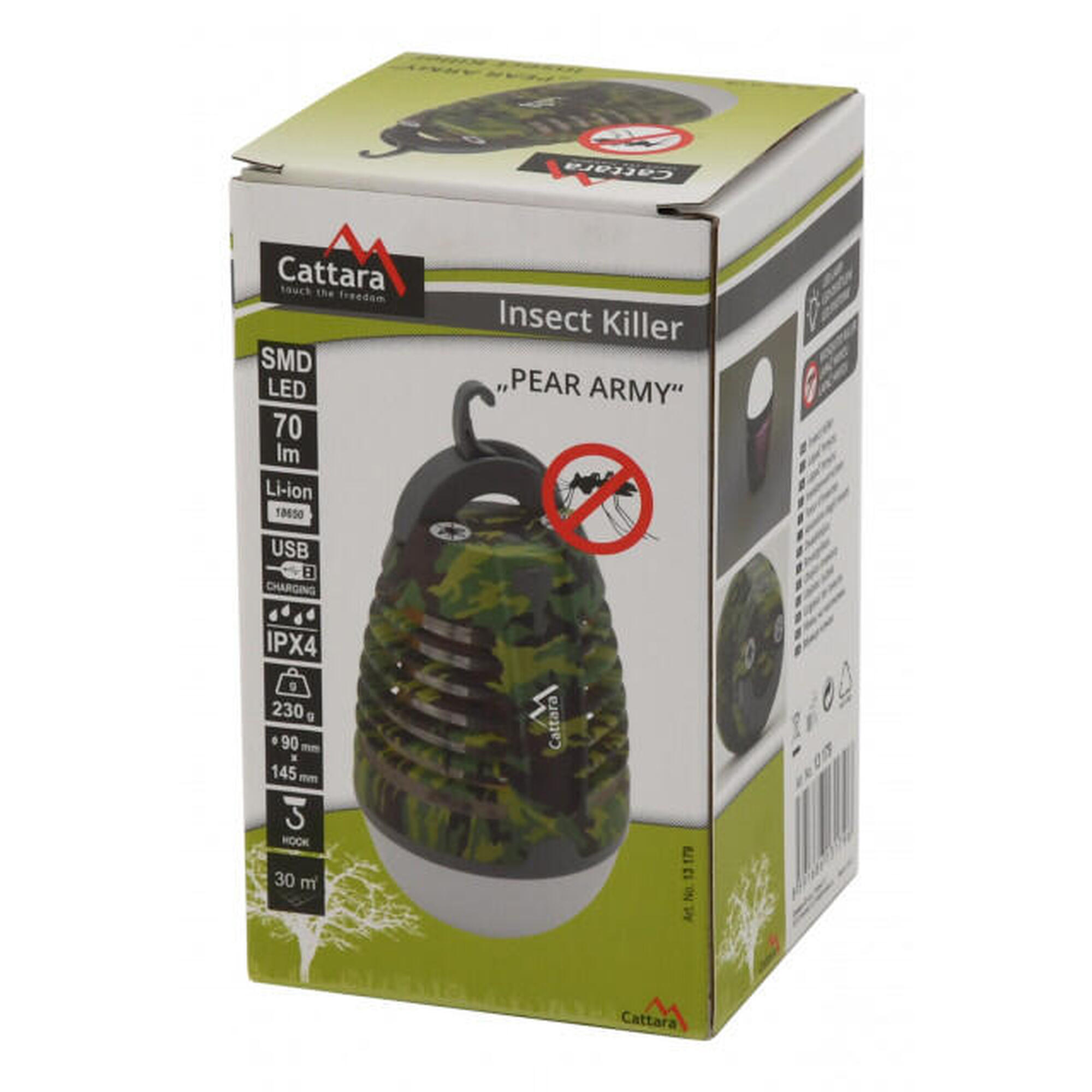 Lampa LED reincarcabila cu aparat anti-insecte cu UV Cattara Pear Army