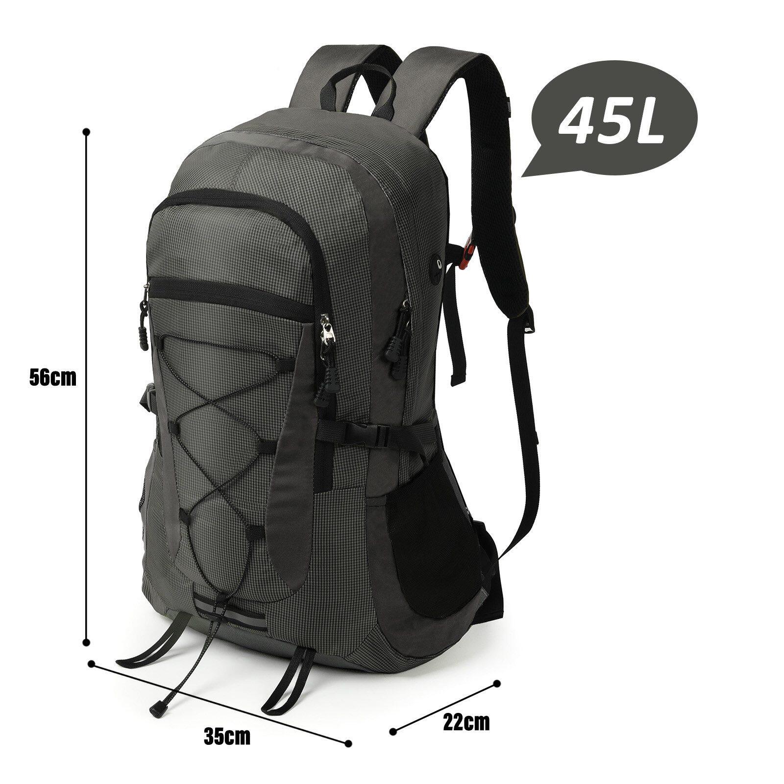 Rucksack Grau 45 Liter für Backpacking und Trekking Touren Bergwandern 5/6