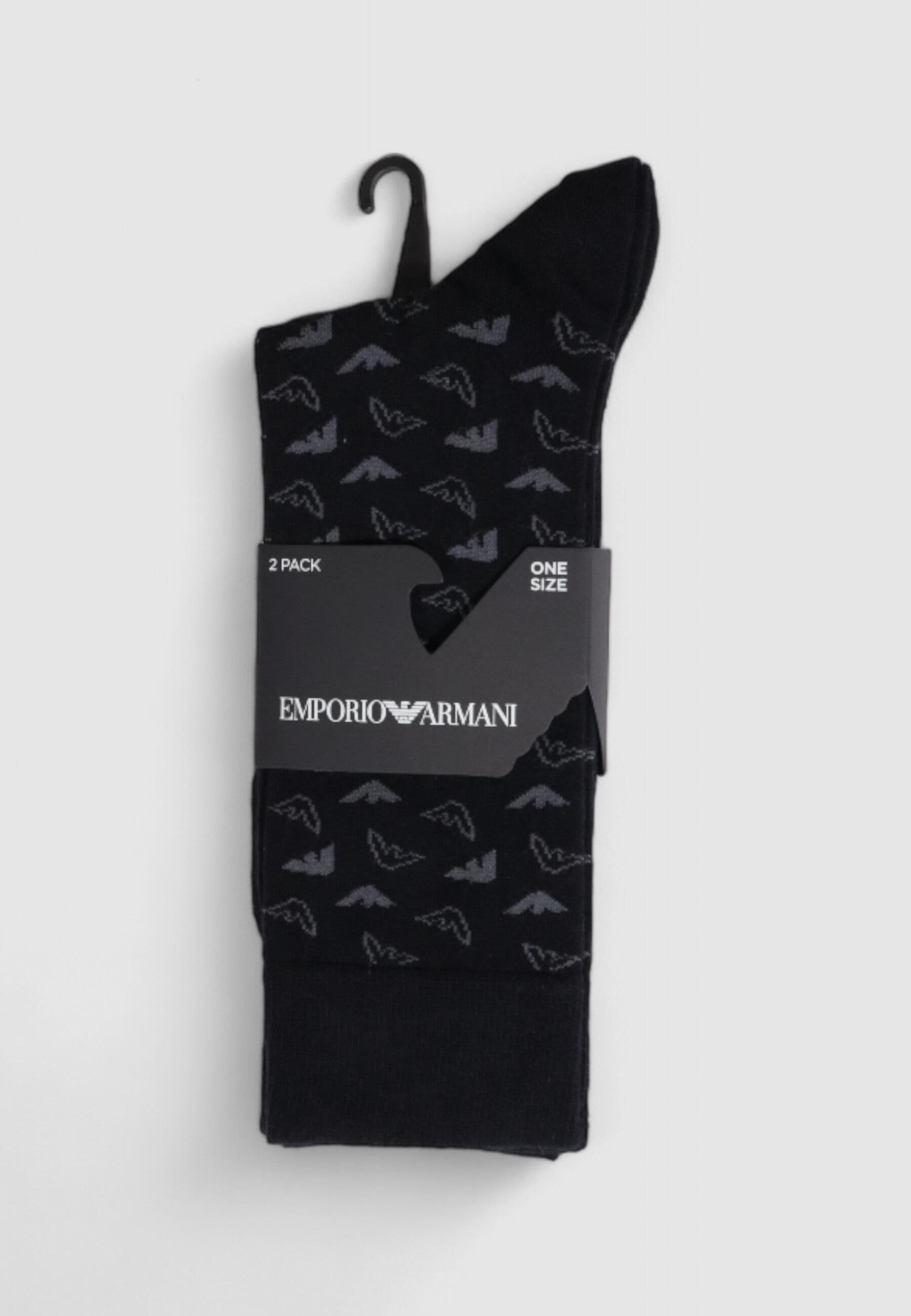 EMPORIO ARMANI CONNECTED Calzini Uomo 2 PACK Nero