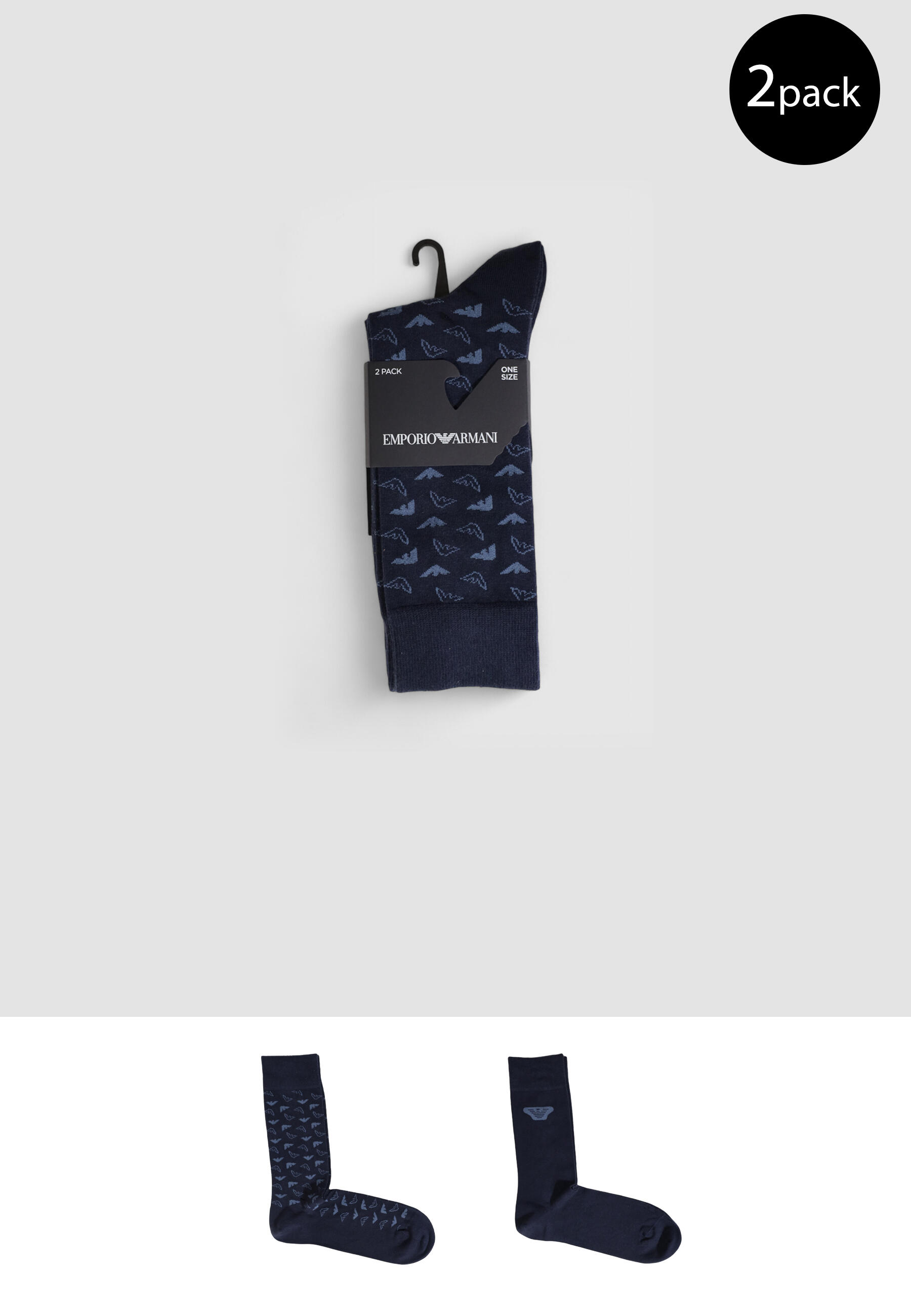 EMPORIO ARMANI CONNECTED Calzini Uomo 2 PACK Blu