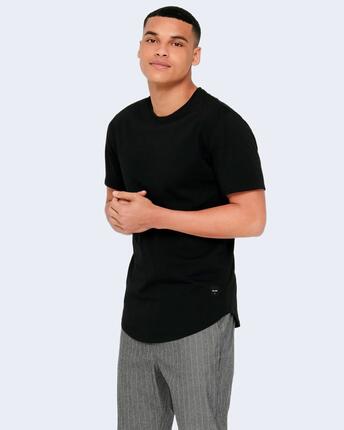 t-shirt crop top MATT LONGY SS TEE NOOS HOMME noir