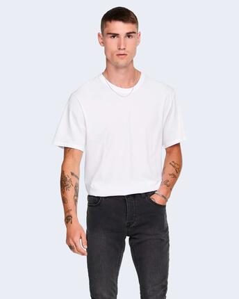 t-shirt crop top MATT LONGY SS TEE NOOS HOMME blanc