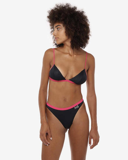 top per costume da bagno nero da donna in mat. sintetico da nuoto