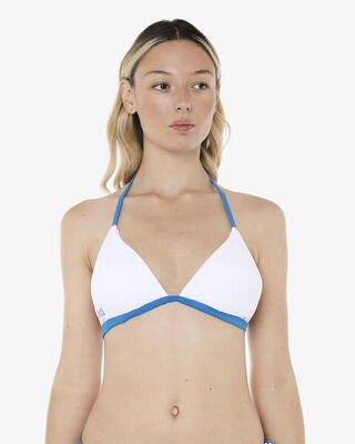 Dames badpak in synthetisch materiaal in wit en turquoise, geschikt om te zwemme