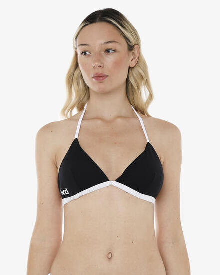 top per costume da bagno papaya e bianco da donna in mat. sintetico da nuoto