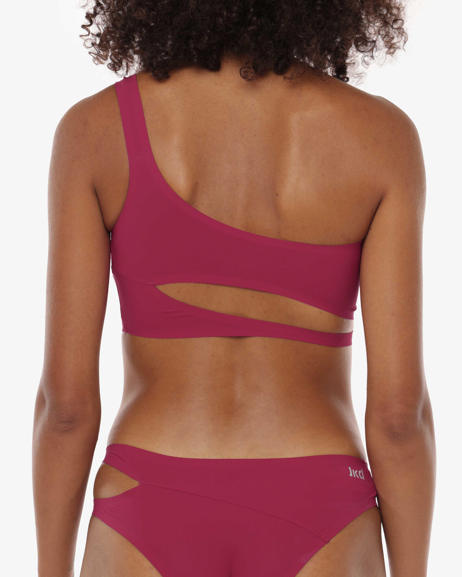 top per costume da bagno  viola da donna in mat. sintetico da nuoto 3/4